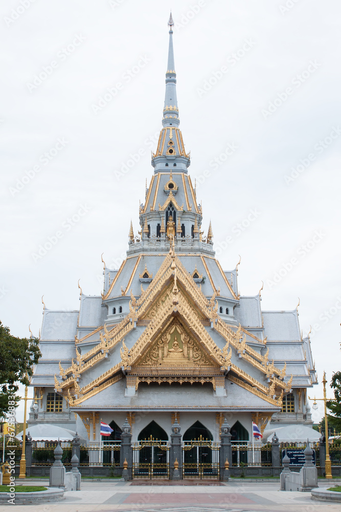 The great marble church, Wat Sothorn, Chachoengsao, Thailand