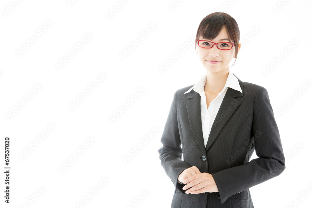 portrait of asian businesswoman on white background portrait of asian businesswoman on white background