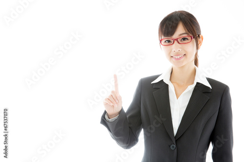 portrait of asian businesswoman on white background