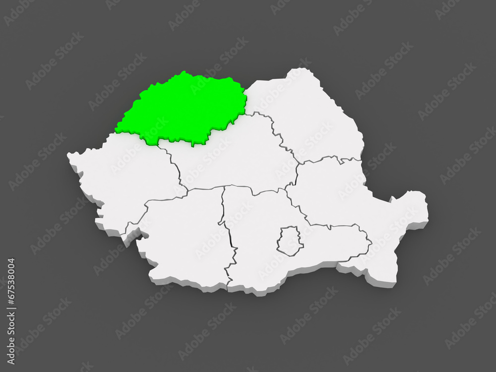 Fototapeta premium Map of Northwestern Development of Romania.