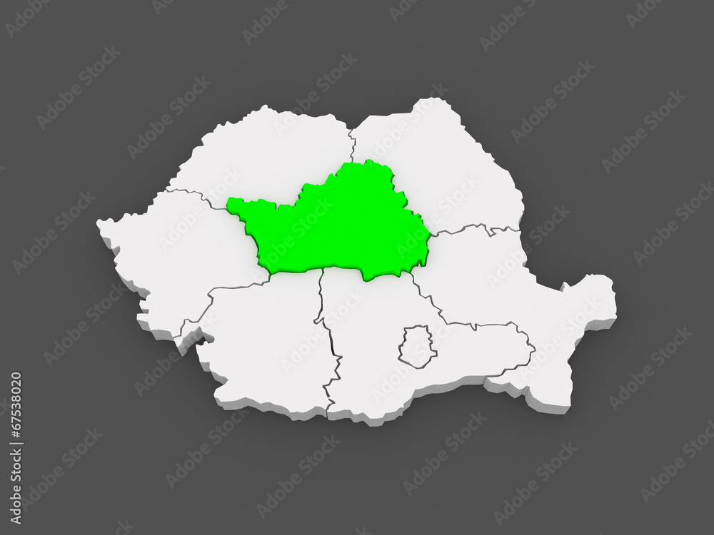 Fototapeta premium Map of Central Region Development Romania.