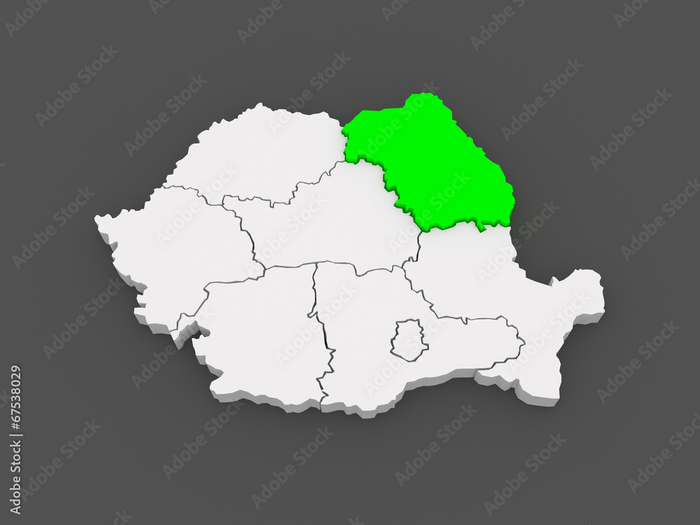 Map of Northeast Region Development Romania.