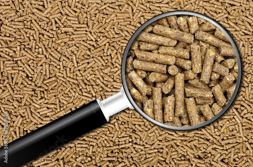 Fototapete gros plan sur des granulés destinés à l'alimentation animale