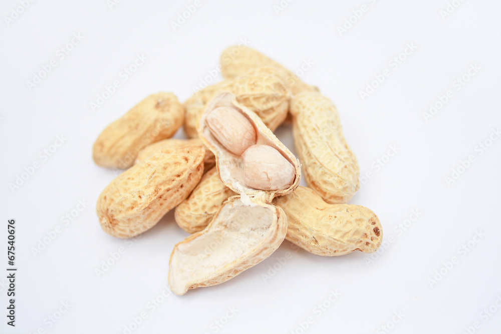 peanut and shell on white background peanut and shell on white background