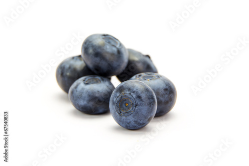 Fresh ripe blueberries isolated on white