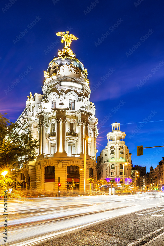 Obraz premium Madrid city center, Gran Vis Spain