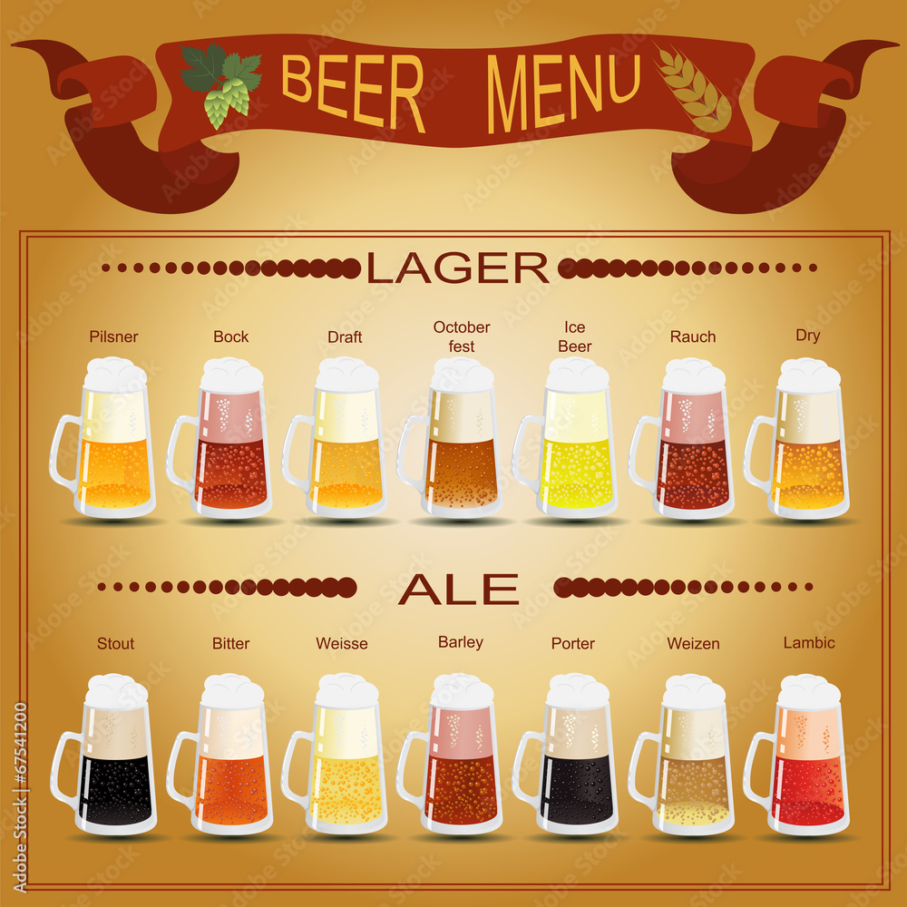 Beer menu set, creating your own infographics