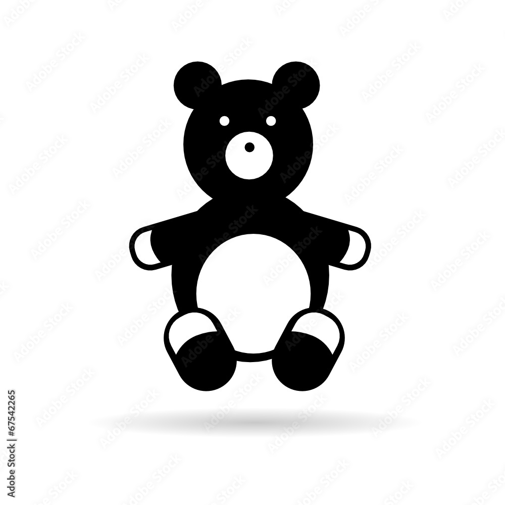 Obraz premium teddy bear black vector illustration