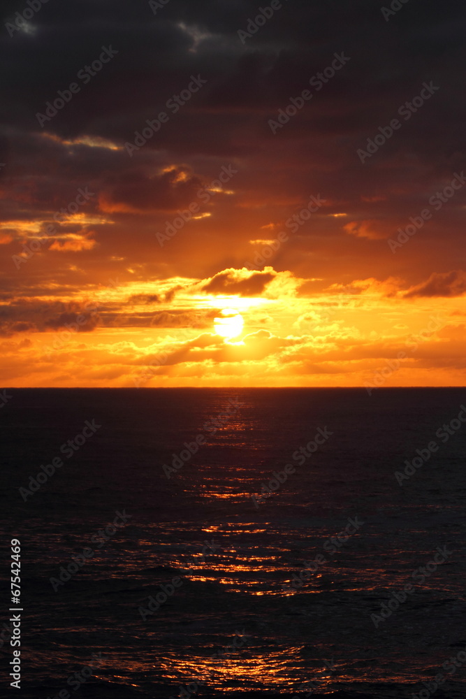 Scottish sunset over the North Sea