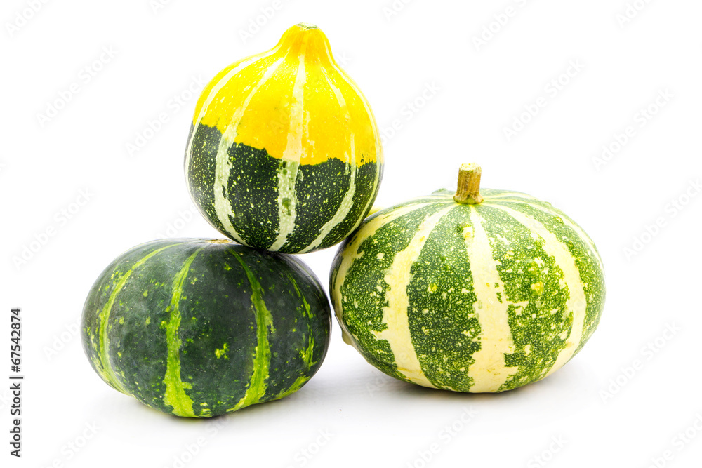Mini colorful pumpkins isolated on white Mini colorful pumpkins isolated on white