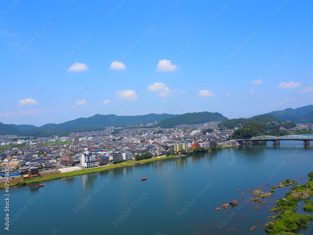 Cityscape of Inuyama city in Aichi, Japan