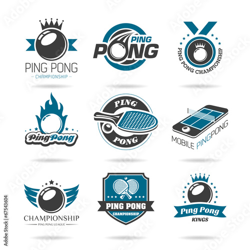 Ping pong icon set - 2