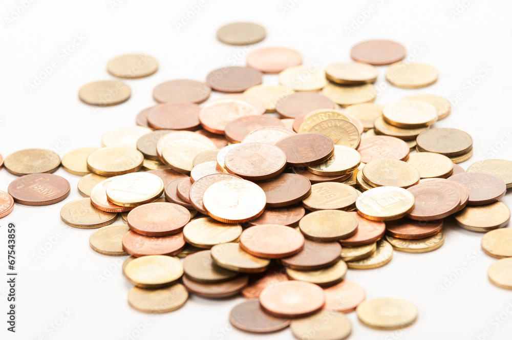 Closeup of bunch of coins. Closeup of bunch of coins.