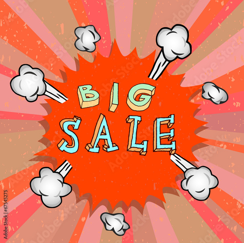 Sale poster with Boom comic strip