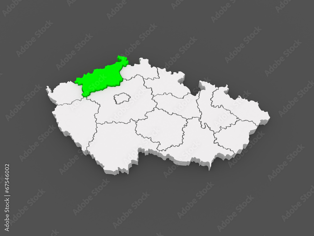 Map of Usti region. Czech Republic. Map of Usti region. Czech Republic.