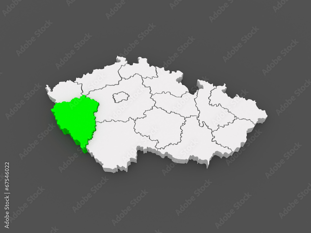 Map of Plzen Region. Czech Republic. Map of Plzen Region. Czech Republic.