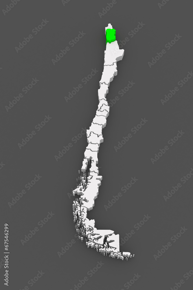 Fototapeta premium Map of Tarapaca. Chile.