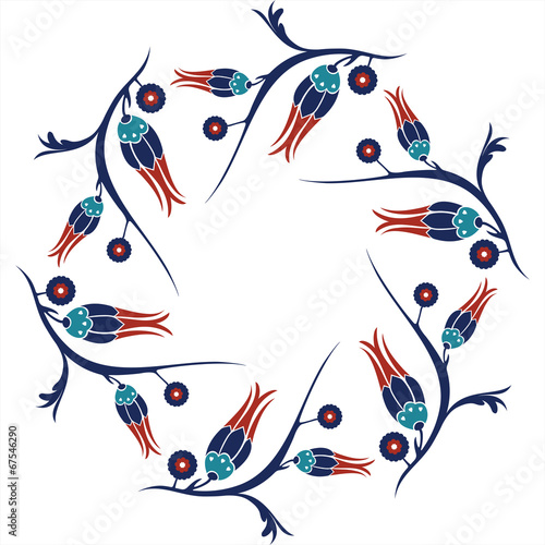 traditional ottoman tulip hexagon