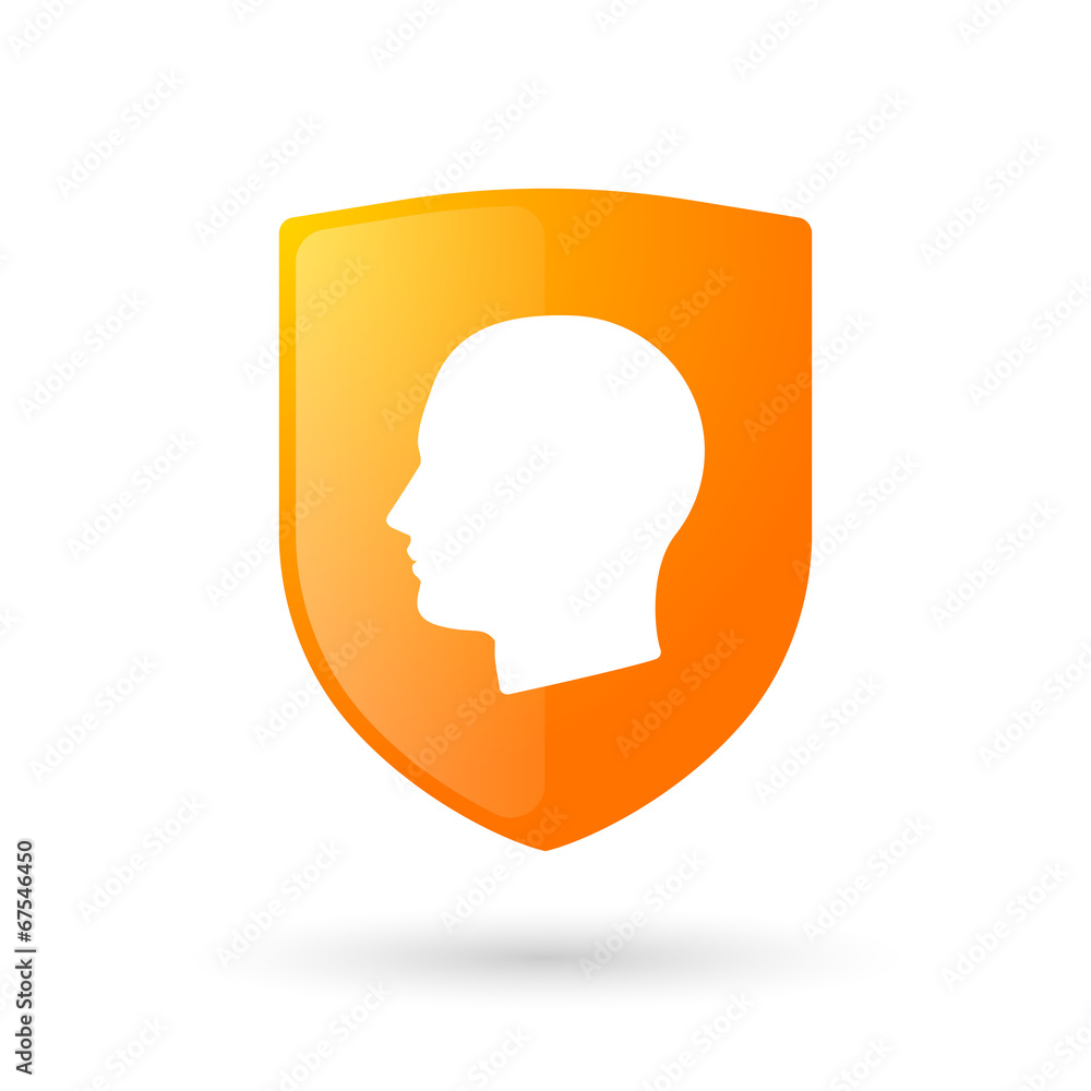 Shield icon with a head