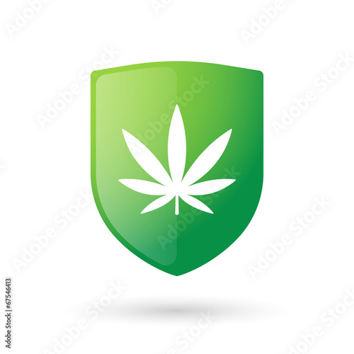 Shield icon with a marijuana leaf