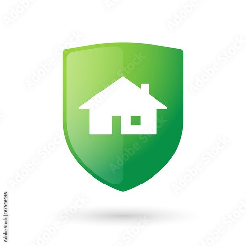Shield icon with a house