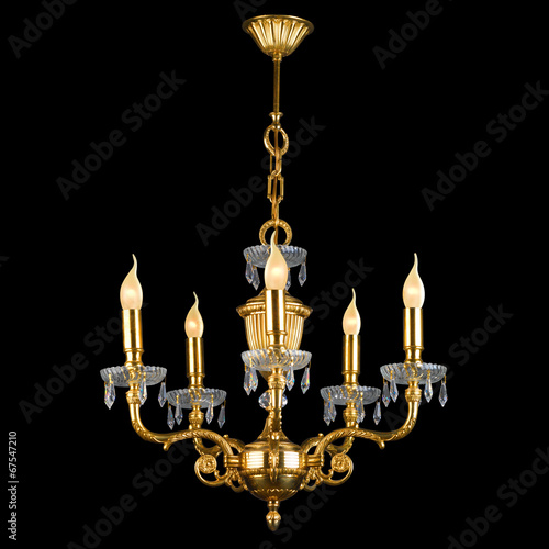 Vintage chandelier isolated on black with clipping path © Dmytro Smaglov