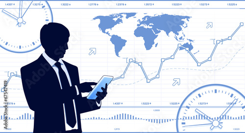 Busnessman with tablet computer