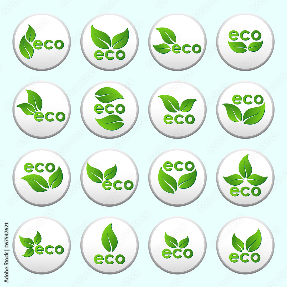 collection of vector eco buttons collection of vector eco buttons