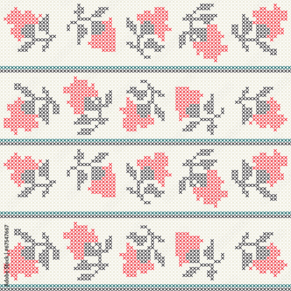 Knitted roses pattern Knitted roses pattern