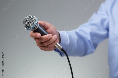 Interview with microphone