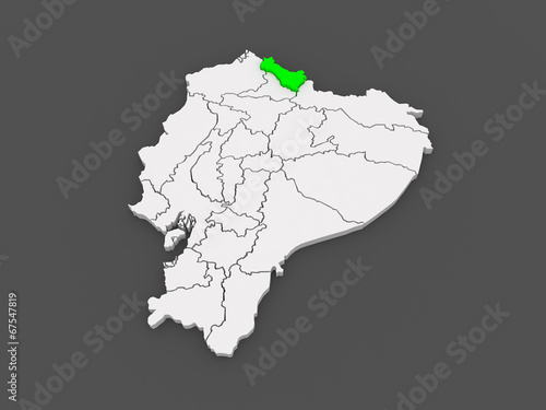 Map of Carchi. Ecuador.