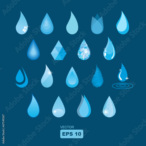 collection of vector water drops