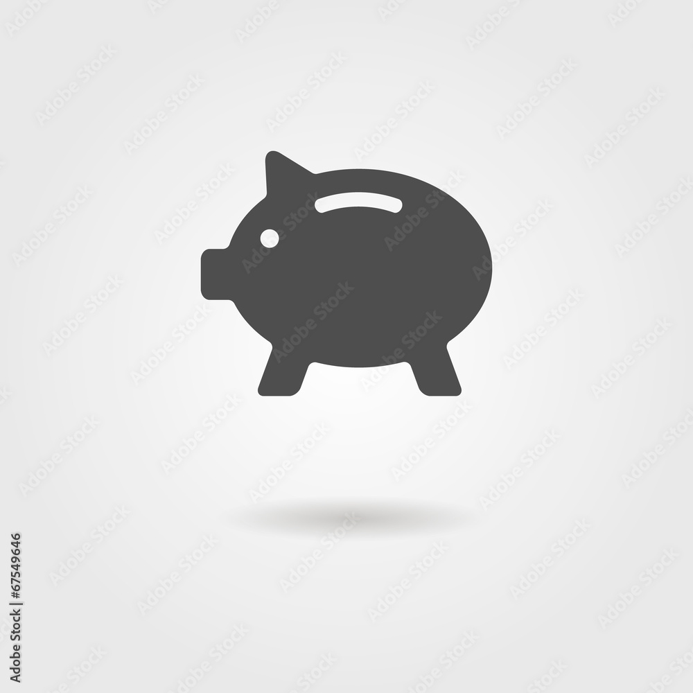 black piggy bank with shadow black piggy bank with shadow