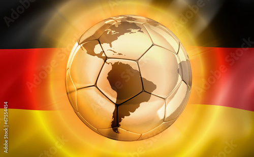 Goldener Fussball vor Deutschlandfahne 2