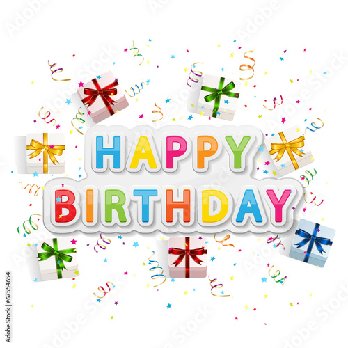 Happy birthday background with gift boxes