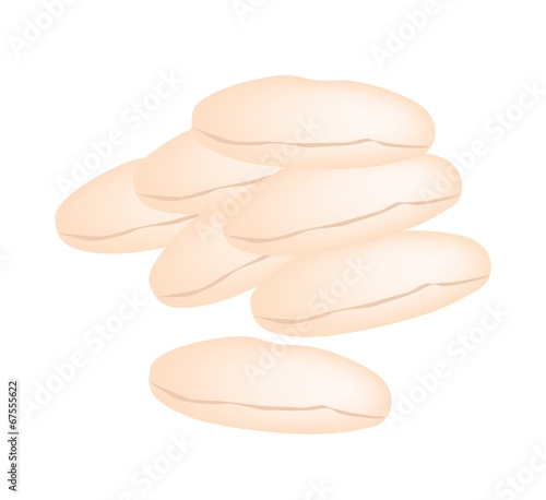Stack of Homemade Shortbread Cookies on White Background photo