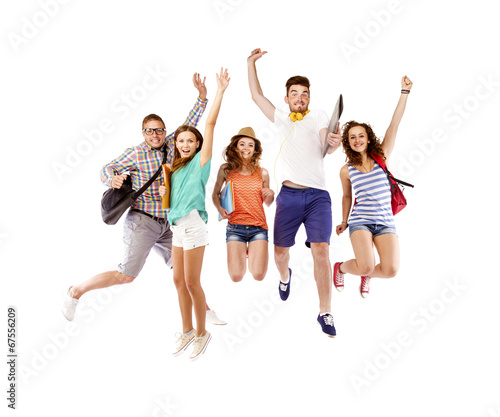 Group of happy students
