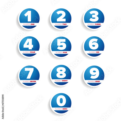 set of buttons with number