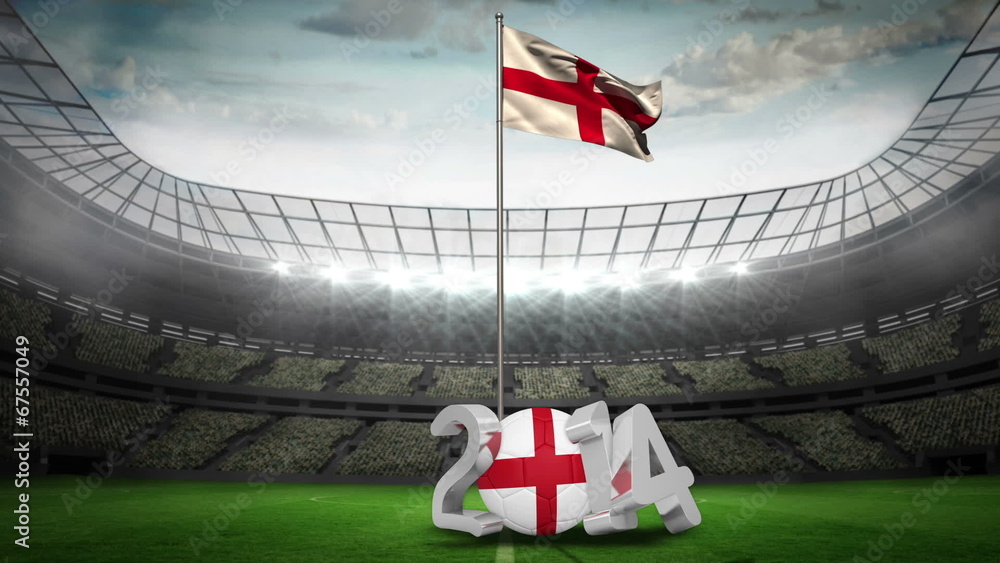 England national flag waving in football stadium England national flag waving in football stadium