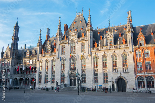 Bruges- Grote Markt and the Provinciaal Hof gothic building