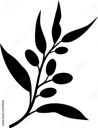 Olive branch silhouette