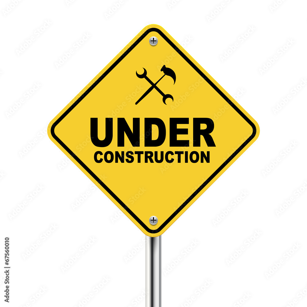 3d illustration of under construction road sign