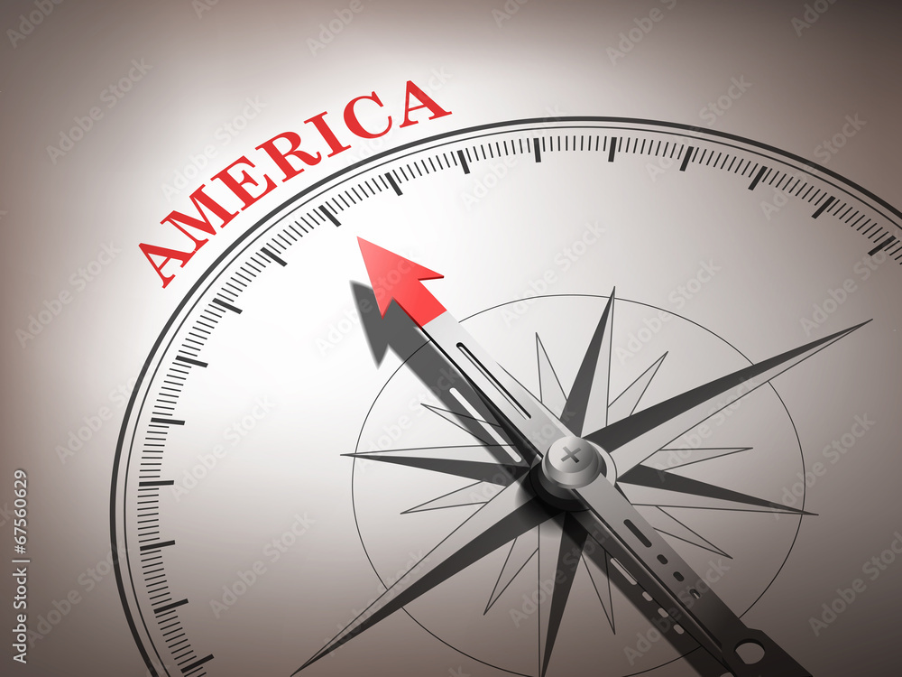 abstract compass needle pointing the destination America abstract compass needle pointing the destination America