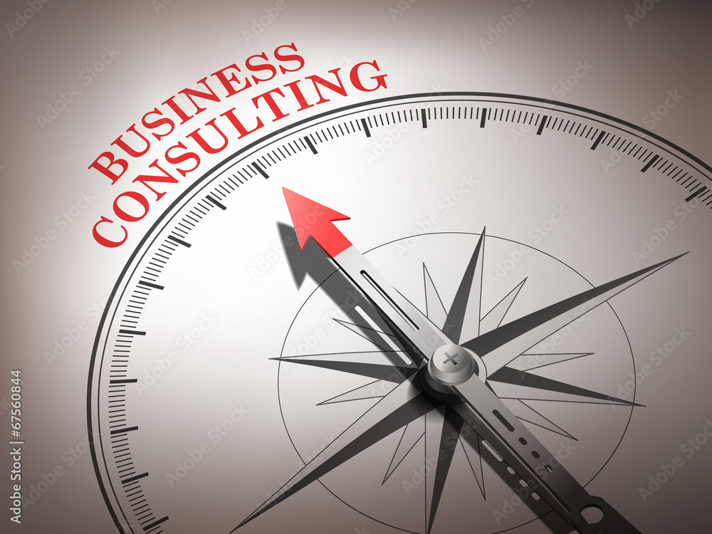 abstract compass needle pointing the word business consulting abstract compass needle pointing the word business consulting