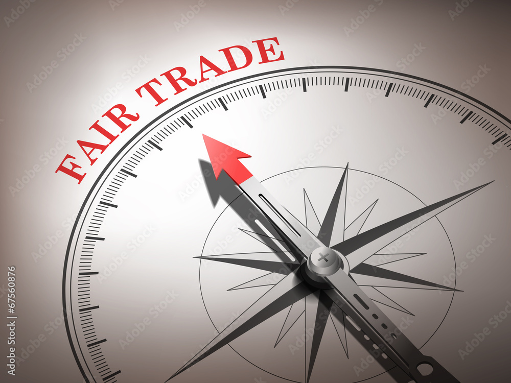 abstract compass needle pointing the word fair trade abstract compass needle pointing the word fair trade