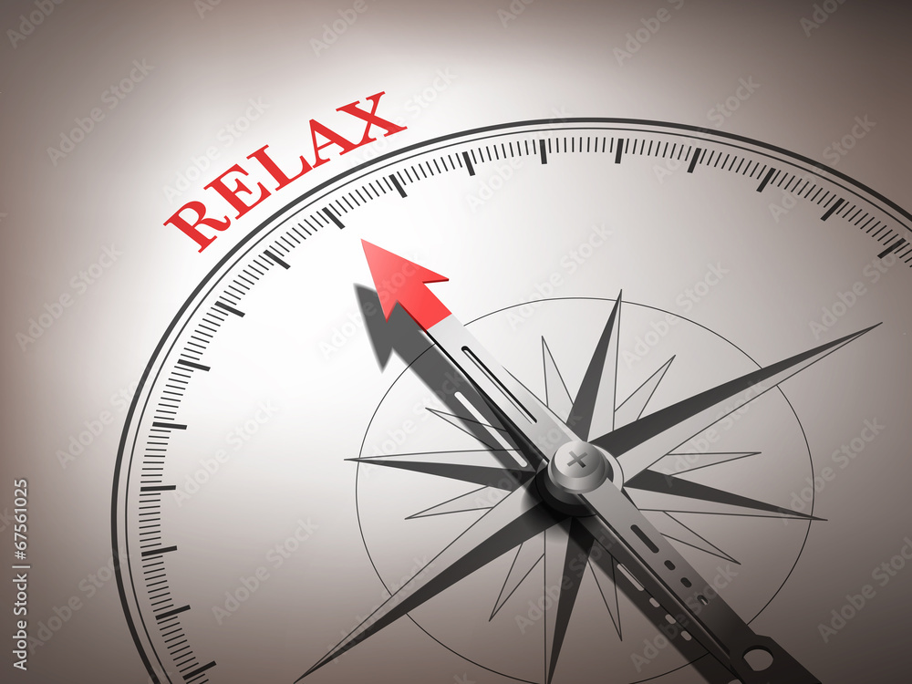 abstract compass needle pointing the word relax abstract compass needle pointing the word relax
