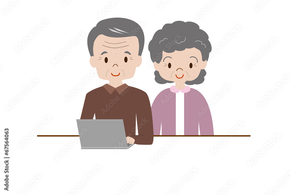 インターネットをする高齢者