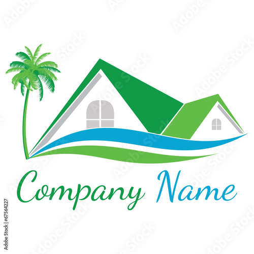 Houses logo with palm tree