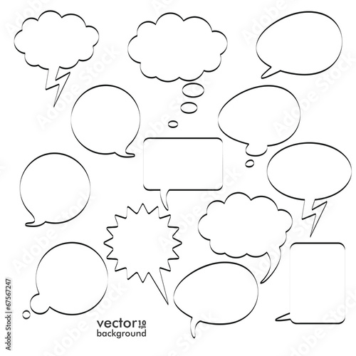 Communication Bubbles Black White