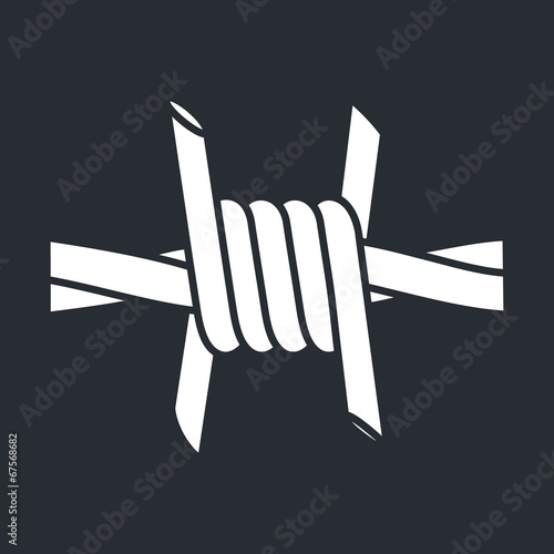 Barbed wire sign